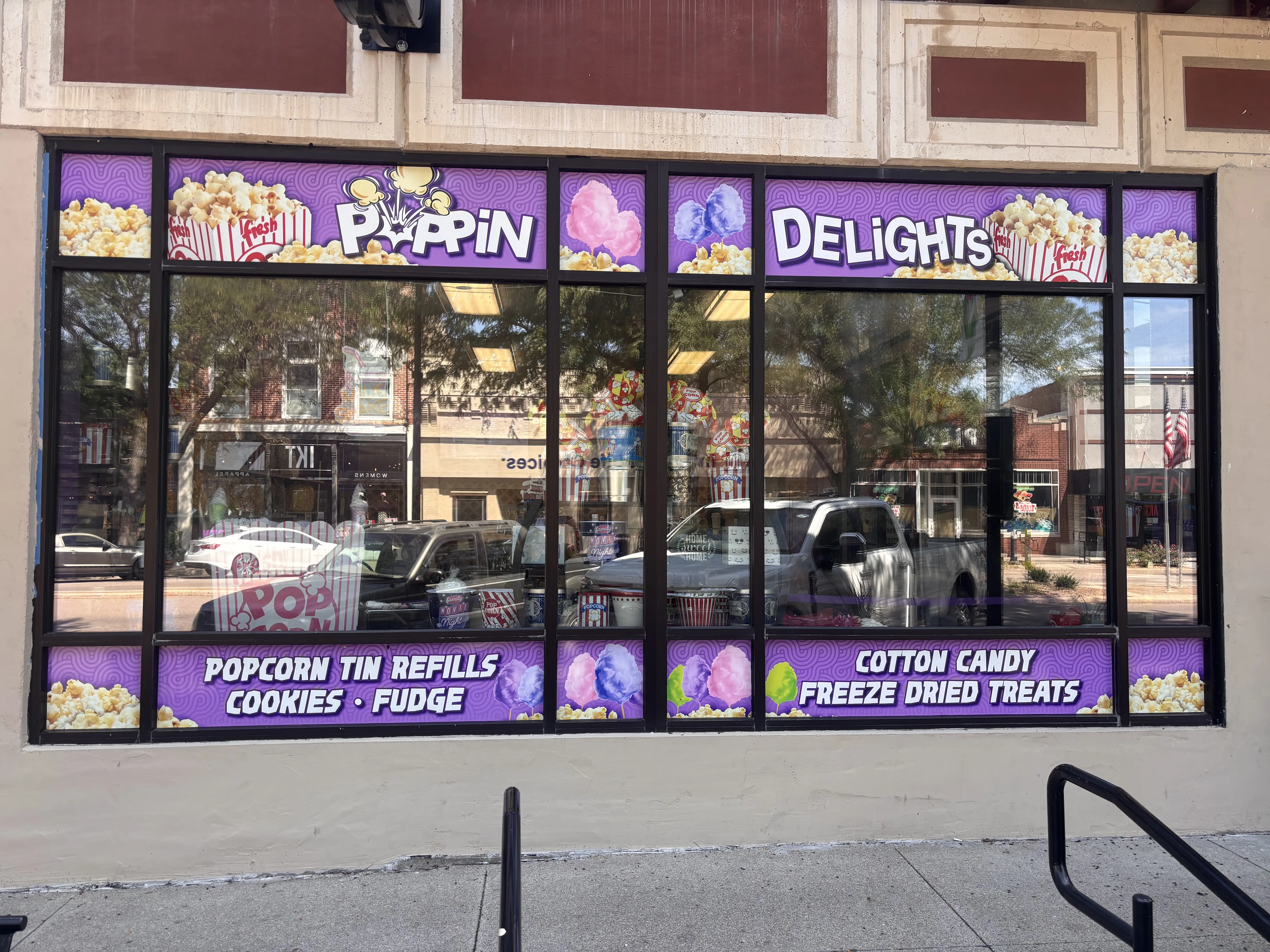 Treat displays inside Poppin' Delights